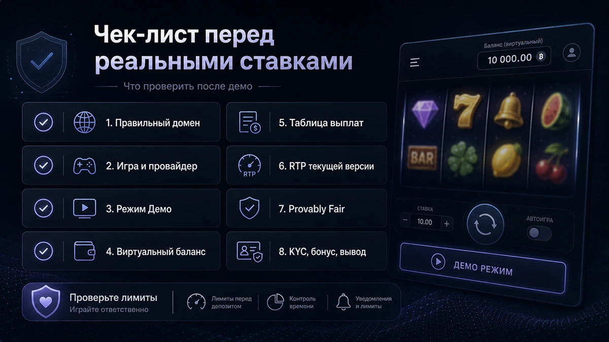 Чек-лист перед переходом от демо к реальным ставкам