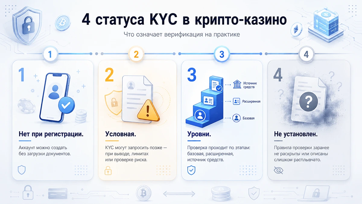 Четыре статуса KYC в крипто казино