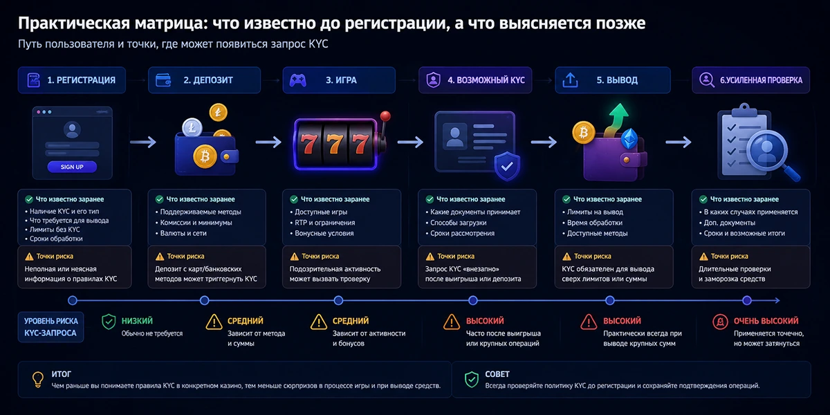 Где в процессе игры может появиться запрос KYC