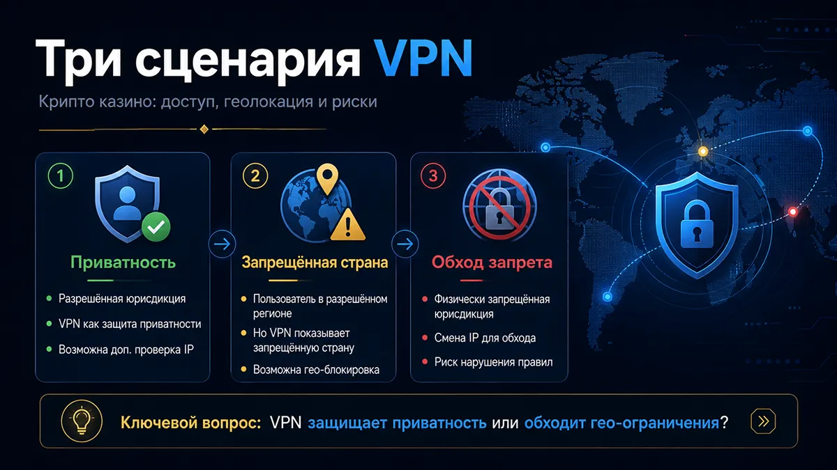 Три сценария использования VPN в крипто казино