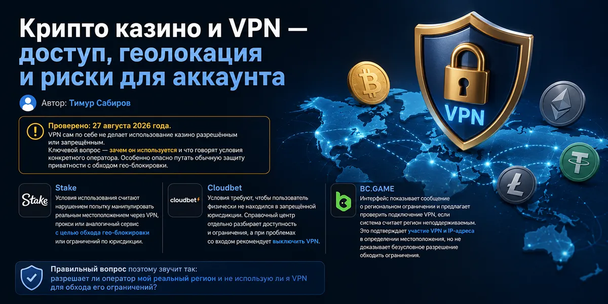 Крипто казино и VPN — доступ и безопасность